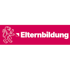 Rotes Banner mit Löwenlogo und weißem Text "Elternbildung".