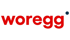Woregg Logo mit rotem Text und einem blauen Punkt über dem letzten "g".