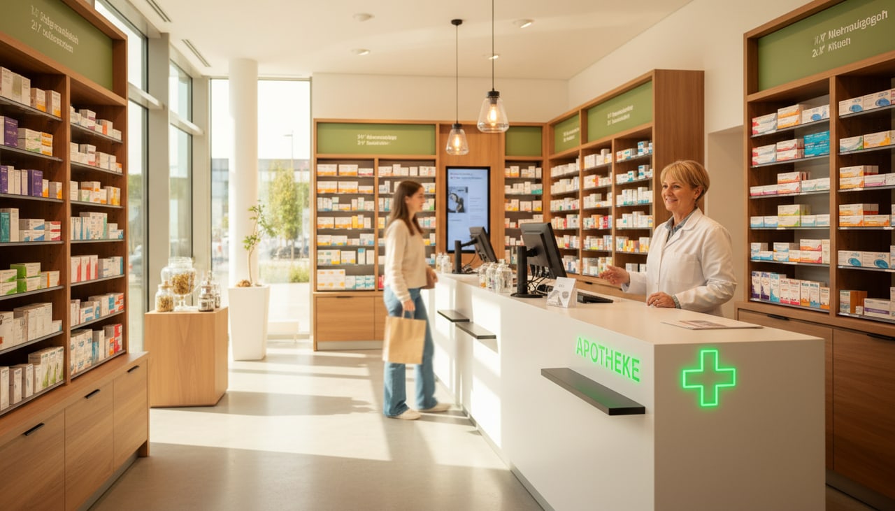 Moderne Apotheke mit persönlicher Beratung