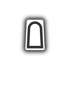 Schwarzes Symbol eines Schlüssellochs auf dunkelgrünem Hintergrund.