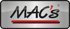 Graues Logo mit dem Schriftzug "MAC's" in Schwarz, einem roten Apostroph und einem roten Unterstrich.