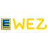 EDEKA-Logo mit blauem "E" auf gelbem Hintergrund, daneben das Wort "WEZ" in gelben Großbuchstaben.