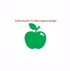 Grüner Apfel mit Blatt und dem Text „Individuelle Ernährungsstrategie“.