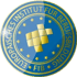 Rundes Logo des Europäischen Instituts für Berufsbildung (FIB) mit goldenen Sternen und Gittermuster auf blauem Grund.