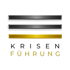 Logo mit dem Text Krisenführung und drei Balken, von denen der unterste gold aufleuchtet.