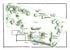 Handgezeichneter Gartenplan in der Draufsicht mit Pool, Terrasse, Bäumen und handschriftlichen Beschriftungen.