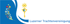 Logo der Luzerner Trachtenvereinigung mit Blumenstickerei, goldenem Trachtenschmuck und blau-weißem Wellendesign.