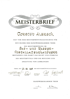 Meisterbrief für Corsten Albrecht im Gas- und Wasserinstallateurhandwerk, ausgestellt 21.05.1995.