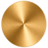 Rundes Element aus gebürstetem Gold mit radialem Lichtreflex auf schwarzem Hintergrund.