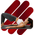 Woman performing a bridge pose on a black yoga mat for pelvic floor stability.
