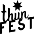 Black "thunFEST" logo with a 7-point star replacing the dot on the "i."