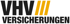 VHV Versicherungen Logo mit drei gelben Schrägstrichen neben dem schwarzen Schriftzug VHV.