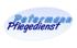 Petermann Pflegedienst Logo auf blauem ovalen Hintergrund
