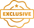 Goldenes Siegel mit der Aufschrift „EXCLUSIVE“ und einem Stern oben.