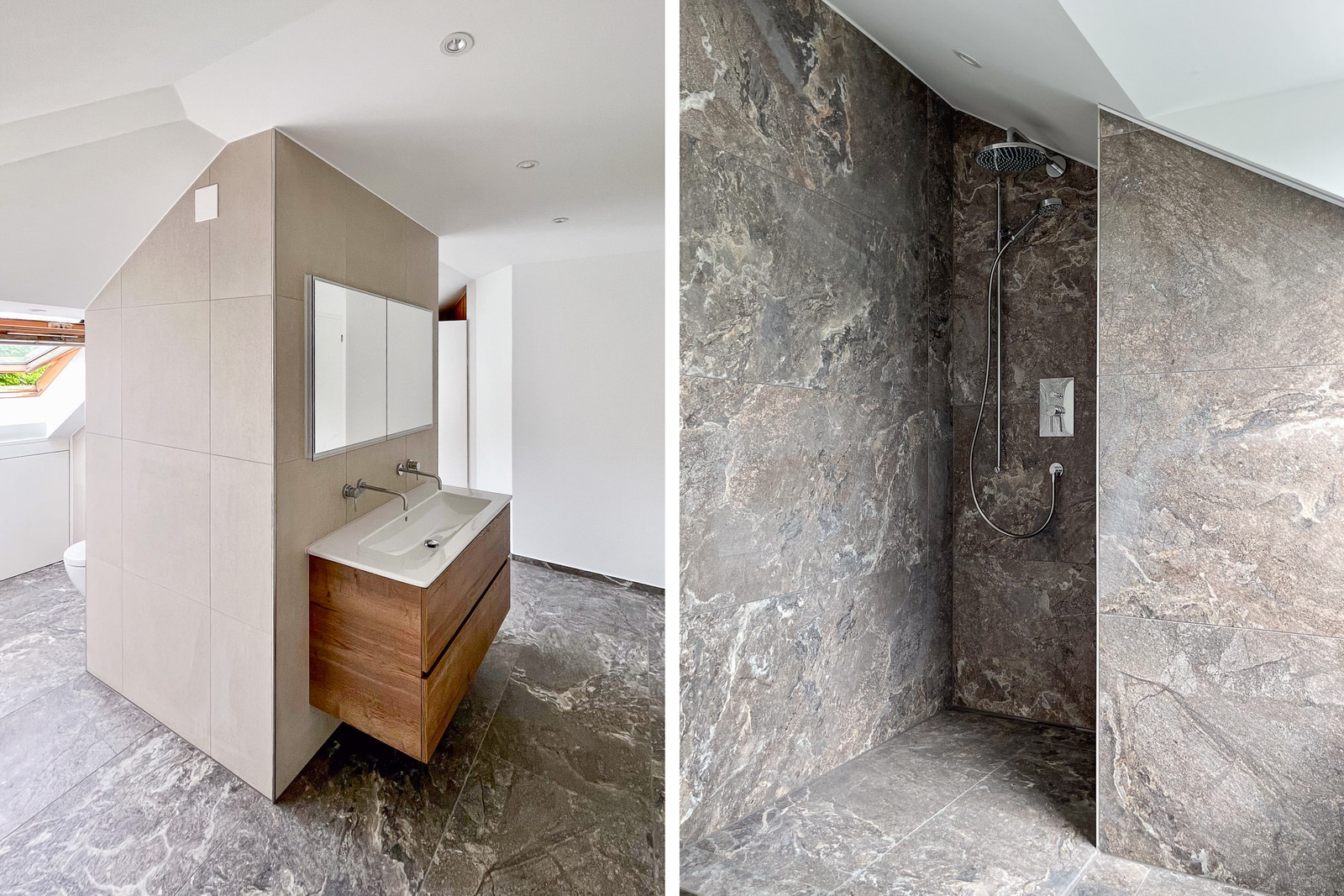 Badezimmer im Dachgeschoss