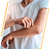 Person with Autoimmune Condition scratching spot marks on arm