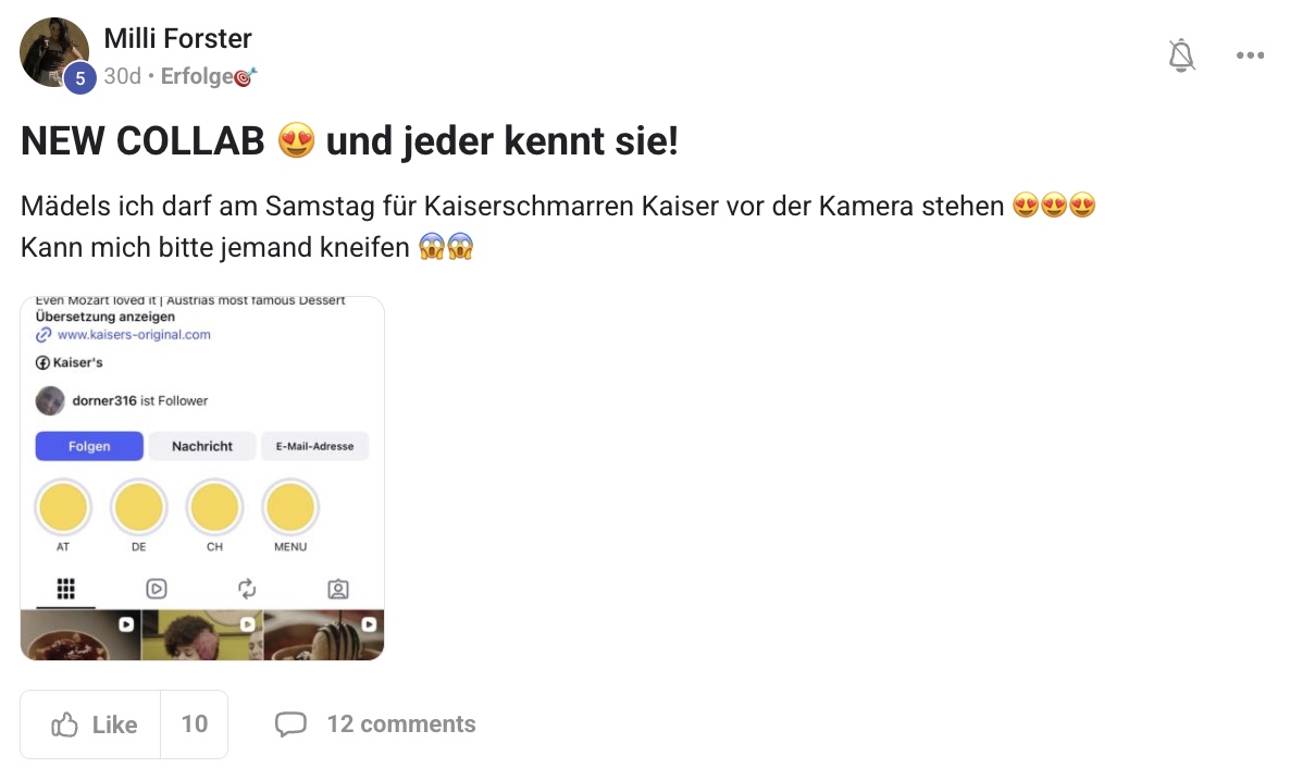 Milli Kaiserschmarren Kaiser Kooperation