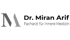Graues "M"-Logo mit schwarzem Text "Dr. Miran Arif Facharzt für Innere Medizin".