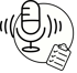 Ein Mikrofon mit Schallwellen und einer Zwischenablage mit Checklisten.Dienstleistungsanbieter: wandelt Blogartikel und Podcastfolgen in Social-Media-Inhalte um; E-Mail-Marketing, Copywriting, Social-Media-Management & Ilka Fleckenstein von Fairgetextet