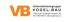 Logo der Unternehmensgruppe VOGEL-BAU mit orangefarbenen VB-Initialen und Kontaktdaten.