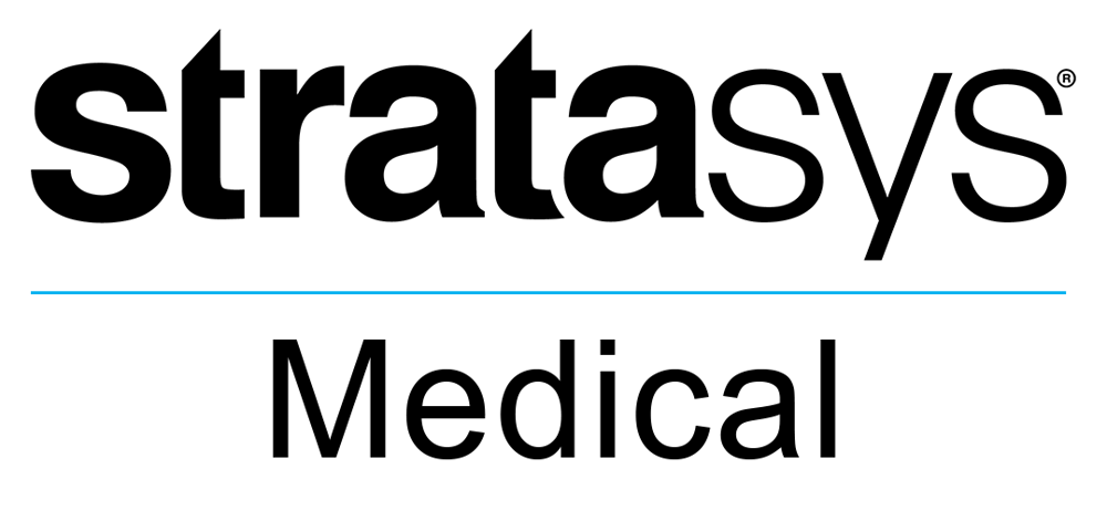 Schwarz-weißes Stratasys-Logo mit einem geometrischen Symbol und dem Wort "stratasys" in Kleinbuchstaben.