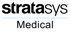 Logo von Stratasys Platinum Partner mit einem geometrischen Symbol links und dem Text "STRATASYS PLATINUM PARTNER".