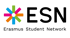 Logo des Erasmus Student Network (ESN) mit farbigem Sternsymbol und schwarzem Text.