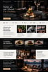 Website des Restaurant Bellevue mit Menü-Präsentationen, Gourmet-Gerichten und Blick auf die Berge bei Dämmerung.