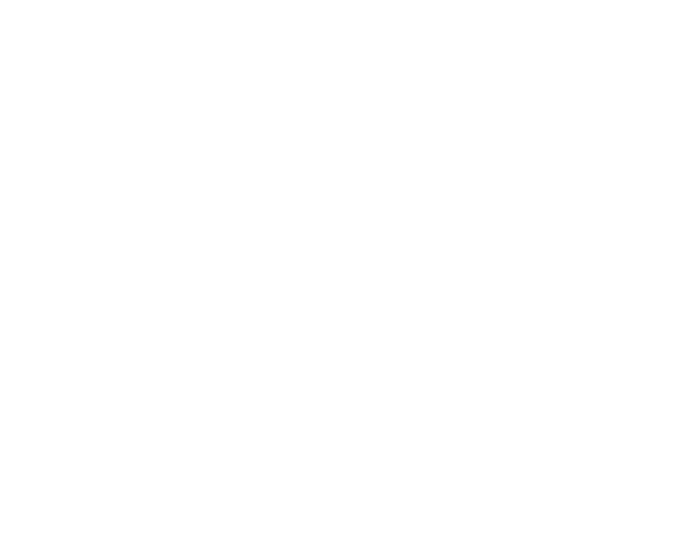NFA Nasari Fighters Academy Logo in Weiß auf dunkelgrünem Hintergrund.
