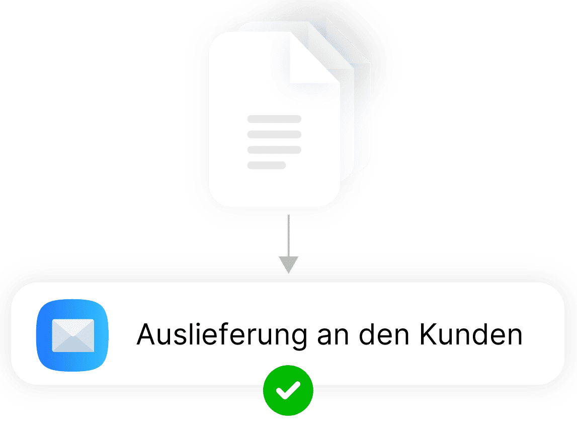 Auslieferung an den Kunden