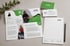 Flyer, Visitenkarten und Briefpapier von Wolf Psychologie in Grün und Weiß mit Fotos von Conny Wolf und einem Bleistift.