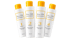 Vierteiliges Hair Silk Color Remover Set mit nummerierten weißen Flaschen (Phase 1 bis 4) und gelben Verschlüssen.