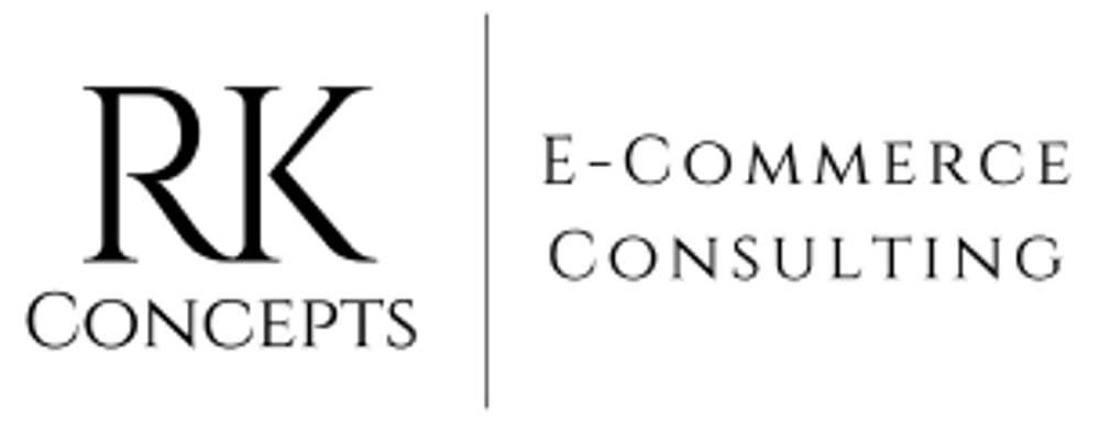 Logo mit "RK CONCEPTS" und "E-COMMERCE CONSULTING", getrennt durch eine vertikale Linie.