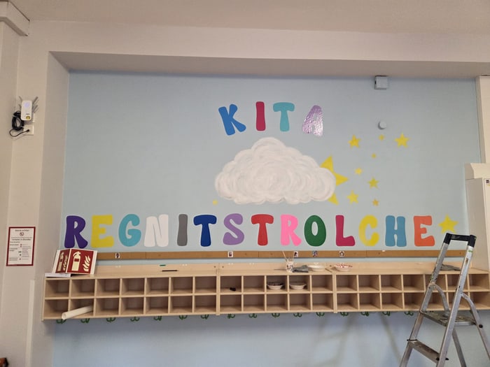 Garderobe der Kita Regnitstrolche