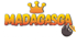 Schriftzug "MADAGASCA KINDERLAND & ERLEBNISGASTRONOMIE" mit goldener Krone und Faultier.