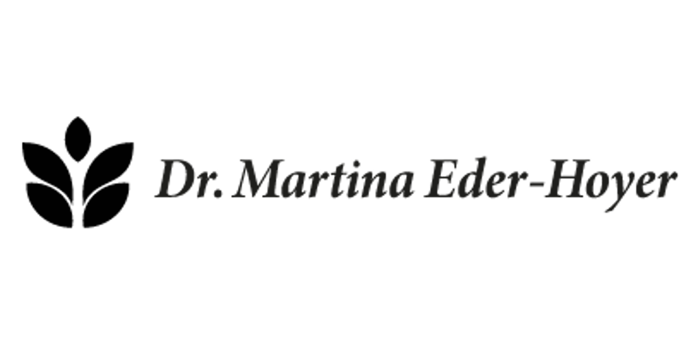 Logo: Drei Blätter und der Text "Dr. Martina Eder-Hoyer".