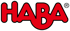 Rotes HABA Logo mit schwarzem Umriss auf weißem Hintergrund.