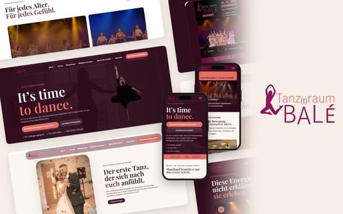 Website von Tanz(t)raum BALÉ auf Desktop und Smartphone