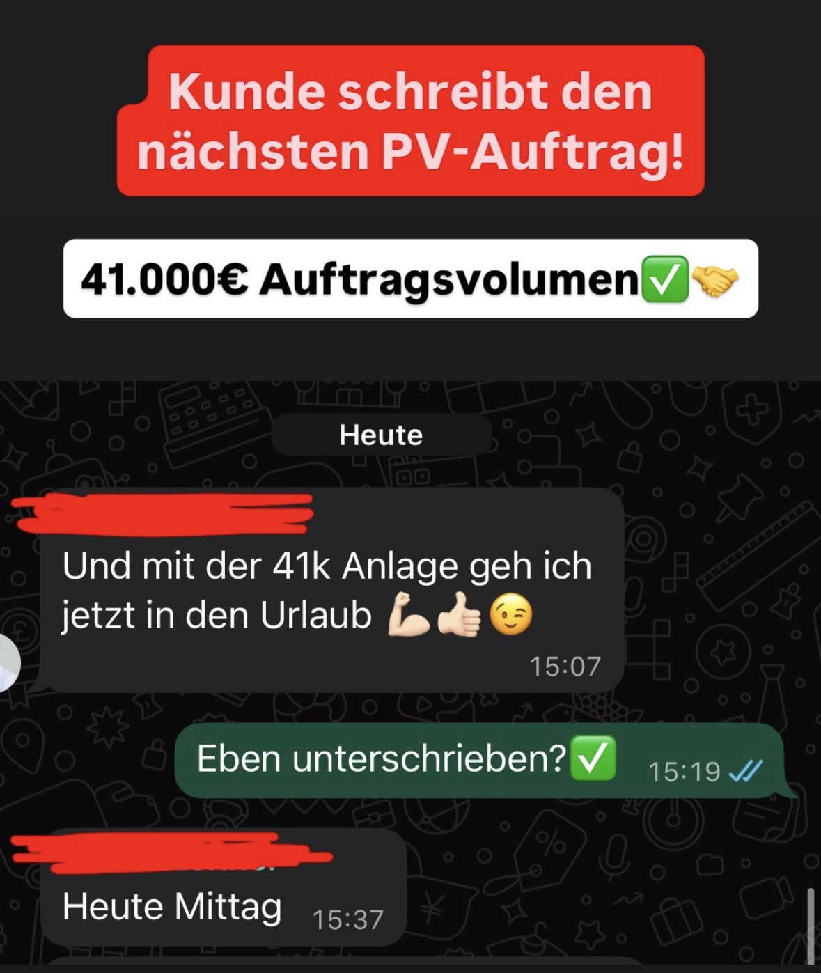 Kundenergebnis Screenshot