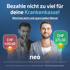 Bezahle nicht zu viel für deine Krankenkasse! Zwei Männer, einer traurig mit CHF 430.60, einer lächelnd mit CHF 171.10.