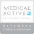 Medical Active International Netzwerk Fitness & Gesundheit Logo in Grau und Hellblau.