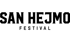 Schwarze Schrift auf dunkelgrünem Hintergrund: „SAN HEJMO FESTIVAL“.