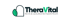 TheraVital Logo mit einem grünen Blatt-Symbol und dem Schriftzug TheraVital auf schwarzem Hintergrund.