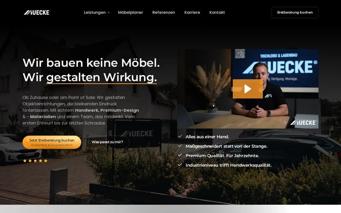 Webseite der Manufaktur Mücke