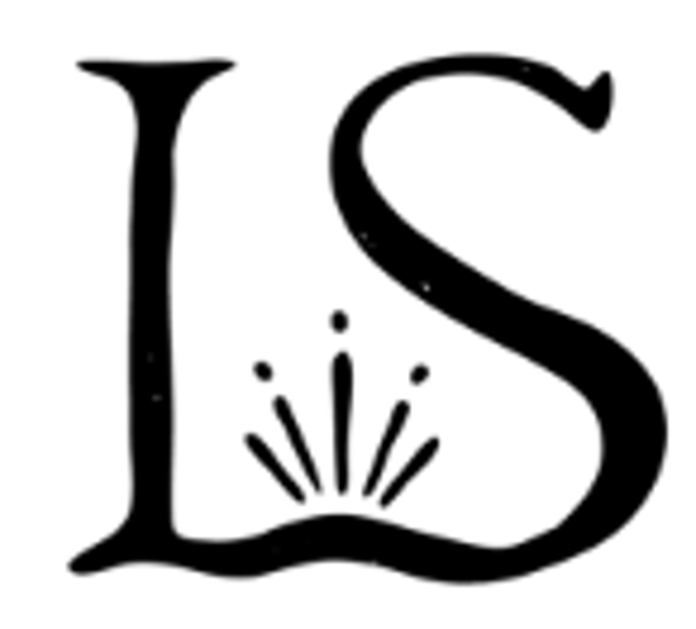 Schwarze Buchstaben „LS��“ mit einem sternförmigen Symbol zwischen den unteren Teilen.