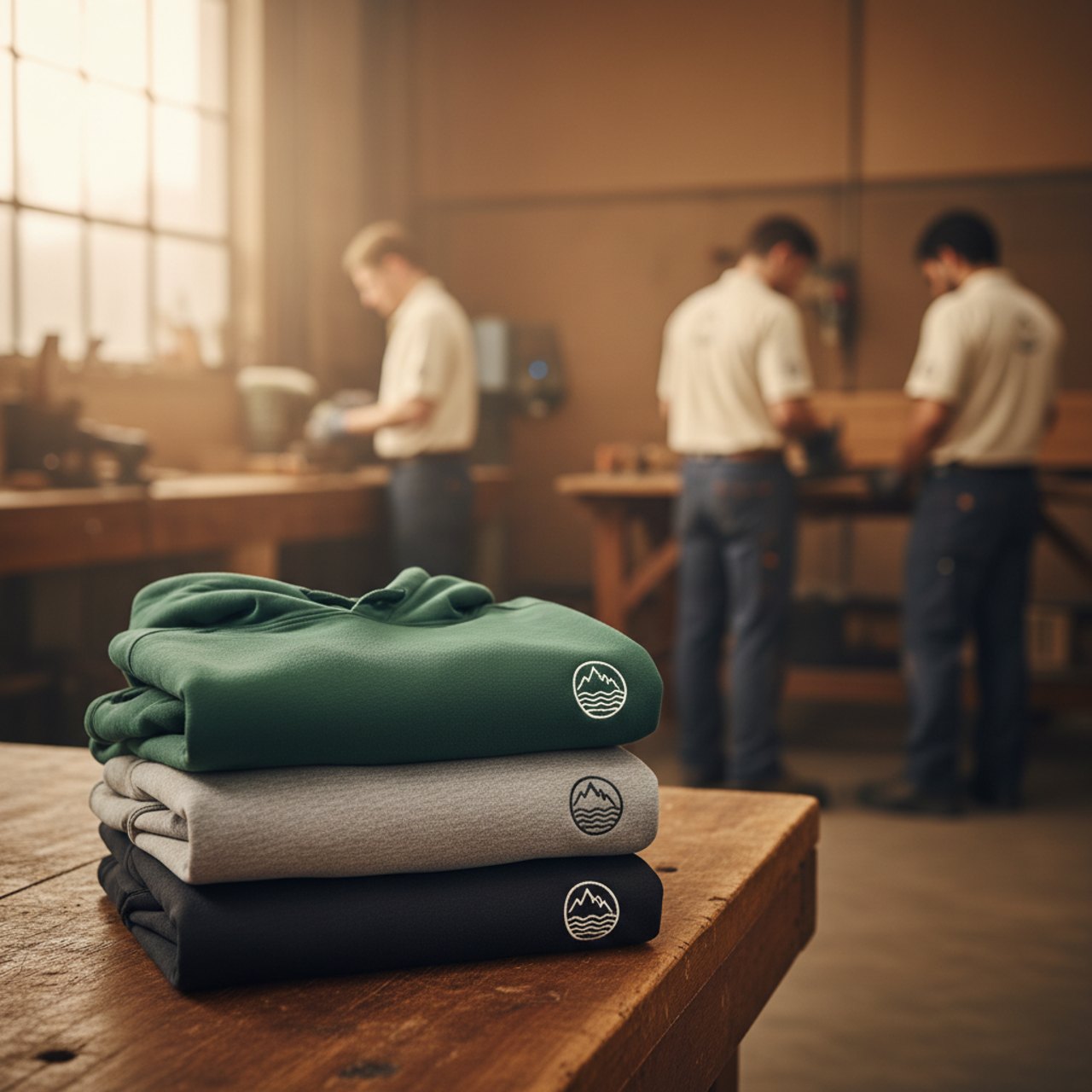 Gestapelte bedruckte Hoodies