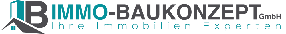 IMMO-BAUKONZEPT GmbH, Ihre Immobilien Experten Logo mit Haus-Symbol.
