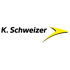 Logo der K. Schweizer AG mit schwarzem Schriftzug und einem dynamischen, gelben Pfeilelement auf weißem Hintergrund.