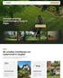 Webseite für Landschaftsgestaltung im Allgäu mit Gärtner beim Rasenmähen und verschiedenen Gartenprojekten.