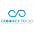 CONNECT PERSO Logo: Zwei ineinander verschlungene blaue Schleifen über dem Text "CONNECT PERSO FLEXIBILITÄT - SICHERHEIT - VERTRAUEN".
